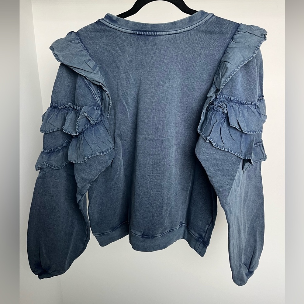 Tularosa Blue Ruffle Top - Picture 2 of 3